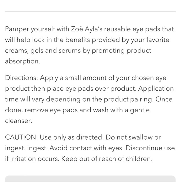 2/$20*when bundled* NWT Zoe Ayla Reusable Eye Pads 2 Pack - Picture 7 of 9